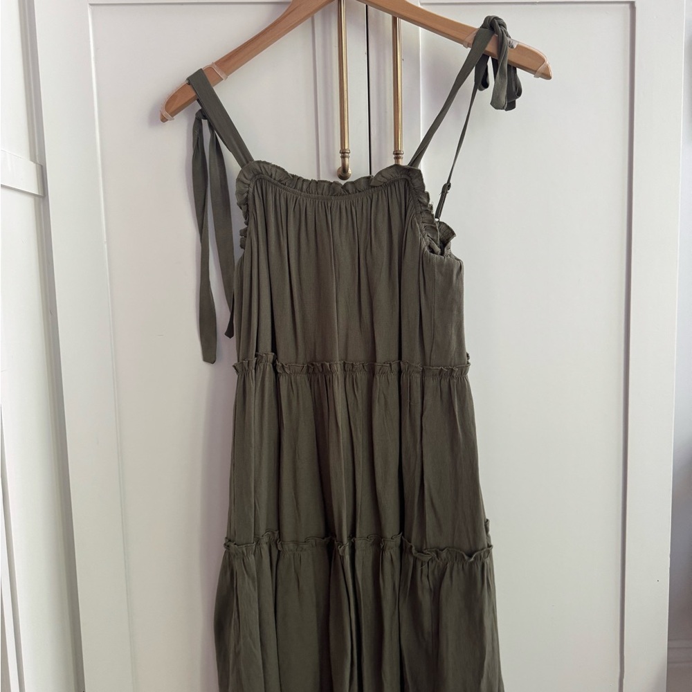 Altar'd State Olive Green Midi Dress